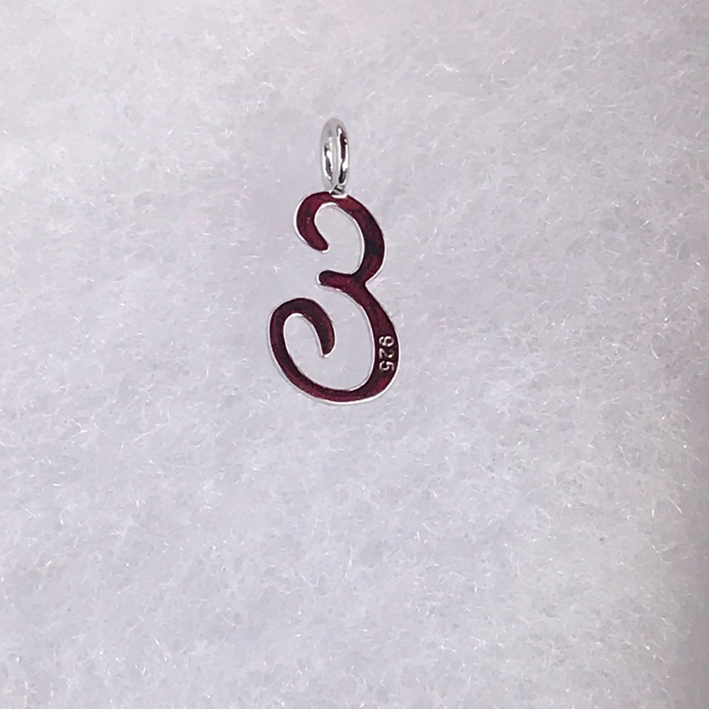 Solid Sterling Silver Initial “E” Pendant New - image 2